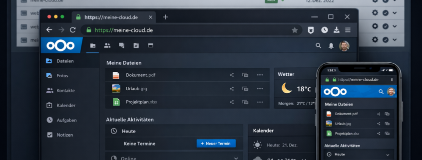 Nextcloud Reverse Proxy mit Nginx einrichten - SSL und Domain – Nextcloud Dashboard mit Nginx Reverse Proxy und SSL-Verschlüsselung über sichere Domain