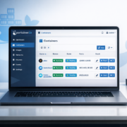 Portainer Grundlagen fuer Docker Einsteiger – Portainer Docker Management Interface auf Laptop - Tutorial für Container-Verwaltung 2026