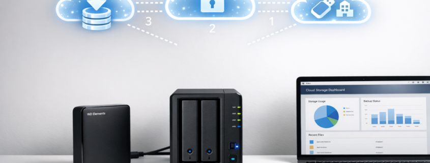 Home Server Backup Strategie: 3-2-1 Regel richtig umsetzen – Home Server Backup Setup mit Synology NAS, externer Festplatte und Cloud-Storage für 3-2-1 Backup-Strategie