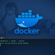Docker und Docker Compose auf Linux installieren - Anfänger Guide – Docker Installation auf Linux - Modernes Docker Logo mit Terminal und Container-Symbolen