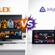 Plex vs Jellyfin 2026: Beste Media Server für Home Server – Plex vs Jellyfin Media Server Vergleich 2026 - Interface-Darstellung auf verschiedenen Geräten