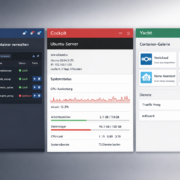 Portainer vs Cockpit vs Yacht: Docker GUI Vergleich 2026 – Portainer vs Cockpit vs Yacht Docker GUI Vergleich - drei Management-Interfaces nebeneinander