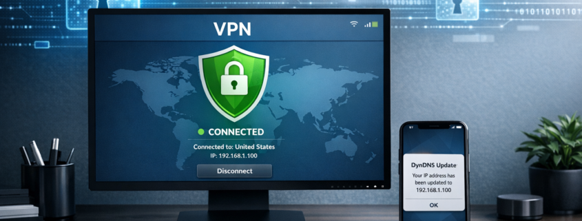 Home Server Remote-Zugriff einrichten: VPN, DynDNS und SSL – Modernes Home-Office-Setup mit VPN-Verbindung, DynDNS und SSL-Sicherheit