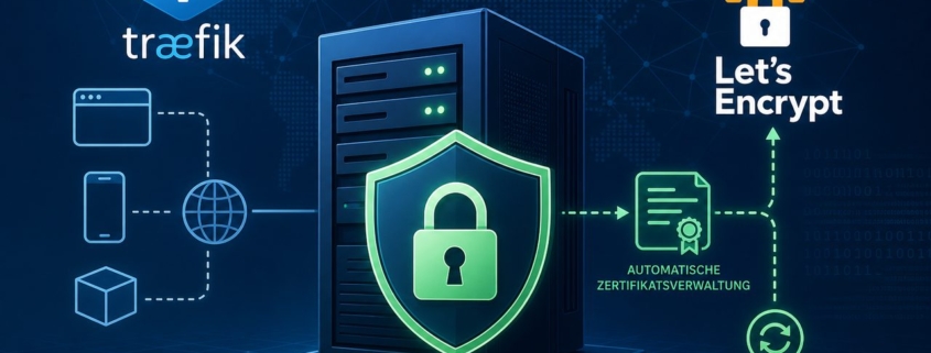 SSL-Zertifikate mit Traefik automatisch verwalten – Titelbild zur automatischen Verwaltung von SSL-Zertifikaten mit Traefik und Let's Encrypt
